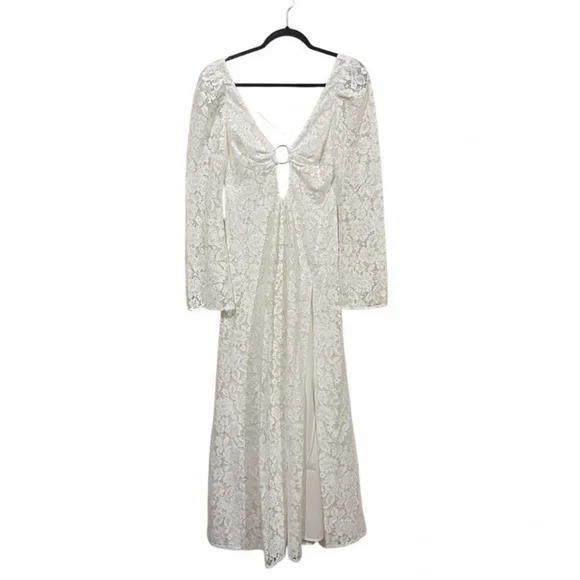 For Love and Lemons Frances Lace Maxi Dress | Small | White Boho Gown - Picture 5 of 11